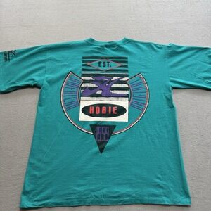 Vintage Hobie Surf T-Shirt XL Single Stitch 90s Teal Made USA Surfwear Graphic
